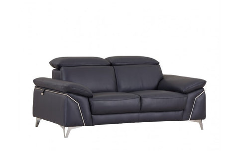 727 DivanItalia Navy Loveseat – Top Grain Italian LeatherModel:  727-NAVY-L