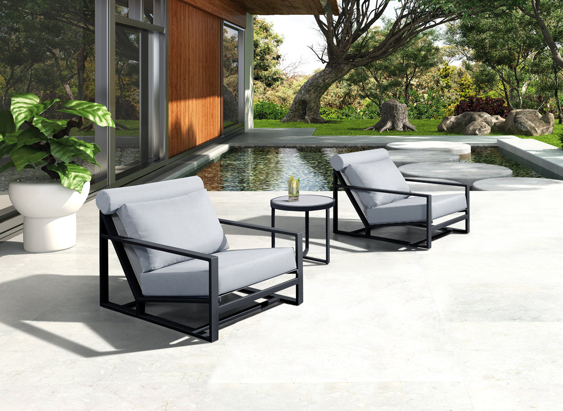 Renava Boardwalk Outdoor Grey Lounge Chair Set Model VGGES0278-GRY