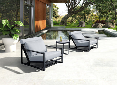 Renava Boardwalk Outdoor Grey Lounge Chair Set Model VGGES0278-GRY