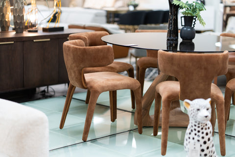 Modrest Saehee Modern Camel Velvet Fabric Dining Chair Model VGEUMC-7512CH-DECENT-004