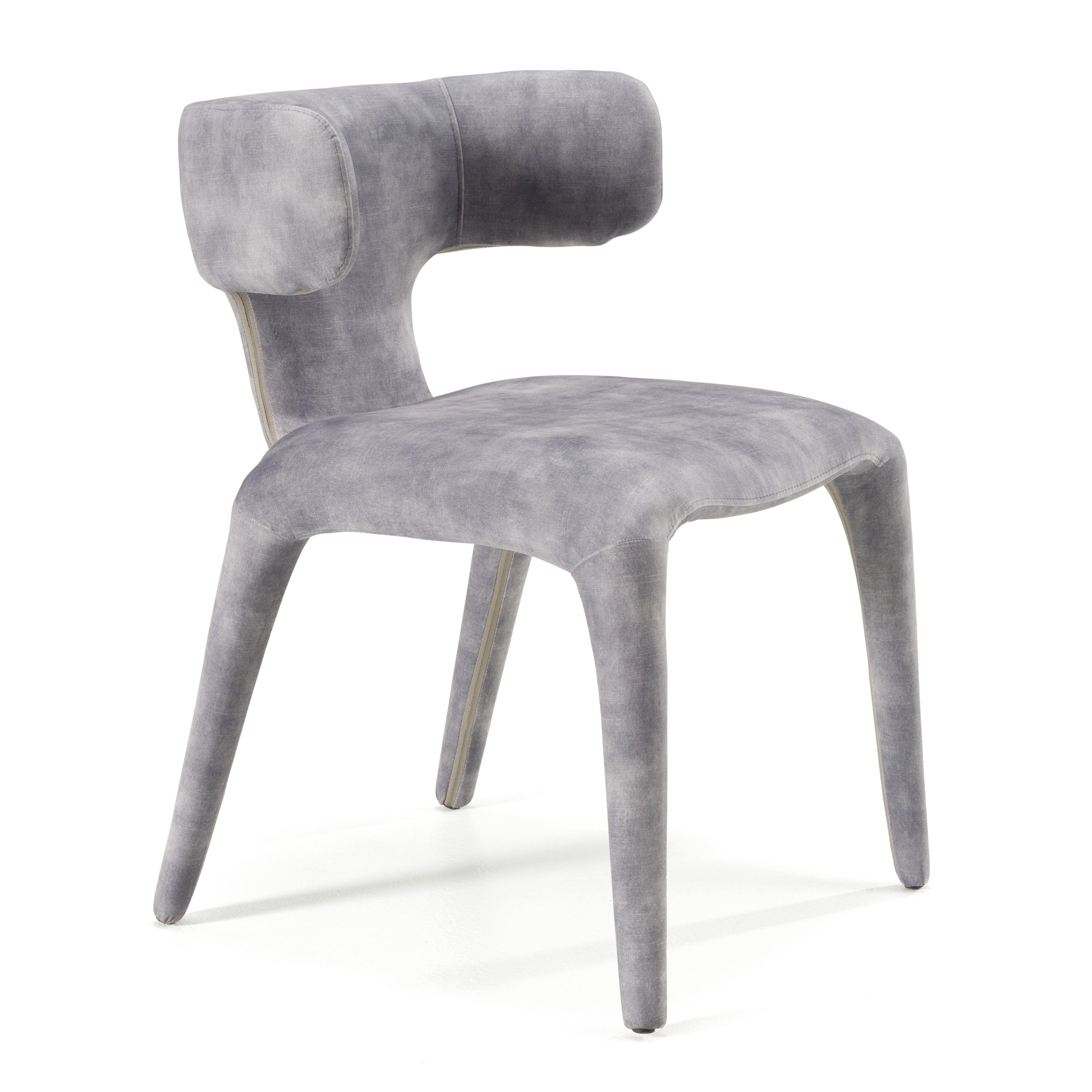 Modrest Saehee Modern Grey Blue Velvet Dining Chair Model VGEU-MC-7512CH-GRY