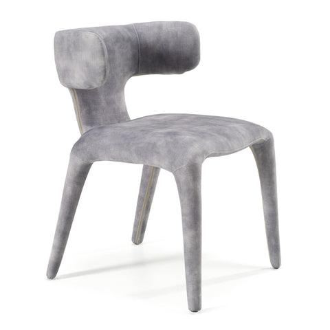 Modrest Saehee Modern Grey Blue Velvet Dining Chair Model VGEU-MC-7512CH-GRY