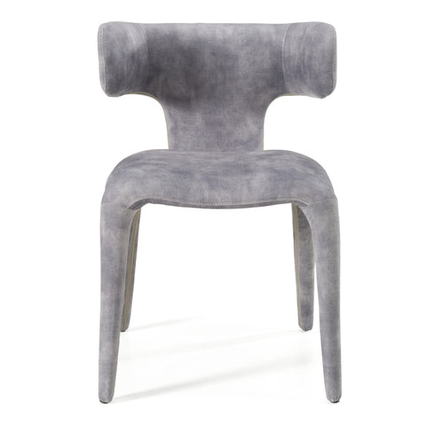 Modrest Saehee Modern Grey Blue Velvet Dining Chair Model VGEU-MC-7512CH-GRY
