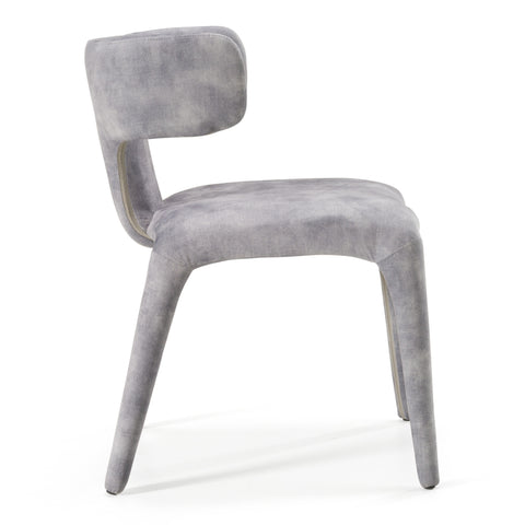 Modrest Saehee Modern Grey Blue Velvet Dining Chair Model VGEU-MC-7512CH-GRY