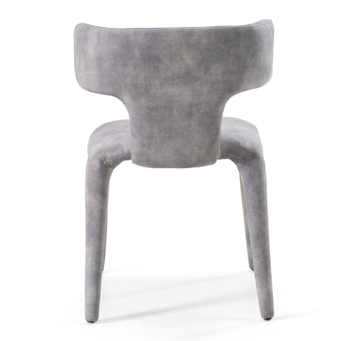 Modrest Saehee Modern Grey Blue Velvet Dining Chair Model VGEU-MC-7512CH-GRY