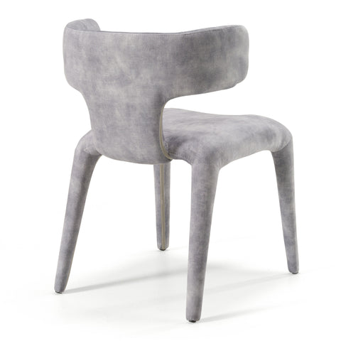 Modrest Saehee Modern Grey Blue Velvet Dining Chair Model VGEU-MC-7512CH-GRY