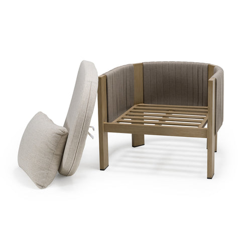 Renava Salvora Outdoor Beige Fabric & Grey Rope Chair Model VGVK-WT275-1U-BGE