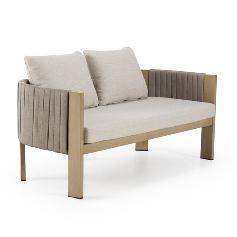 Renava Salvora Outdoor Beige Fabric & Grey Rope Loveseat Model VGVK-WT275-2U-BGE