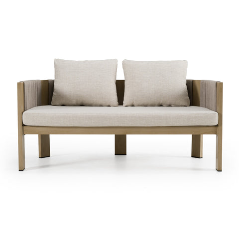 Renava Salvora Outdoor Beige Fabric & Grey Rope Loveseat Model VGVK-WT275-2U-BGE