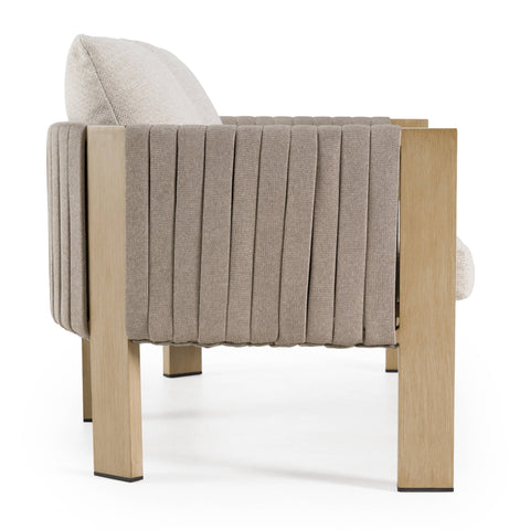 Renava Salvora Outdoor Beige Fabric & Grey Rope Loveseat Model VGVK-WT275-2U-BGE