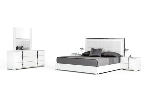 California King Modrest San Marino Modern White Bedroom Set Model VGACSANMARINO-SET-CK