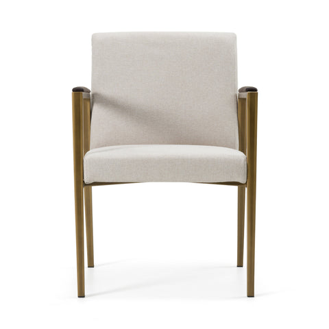 Modrest Sanders Modern Off White Fabric & Brass Dining Chair Model VGGA-6235CH-1-OFF