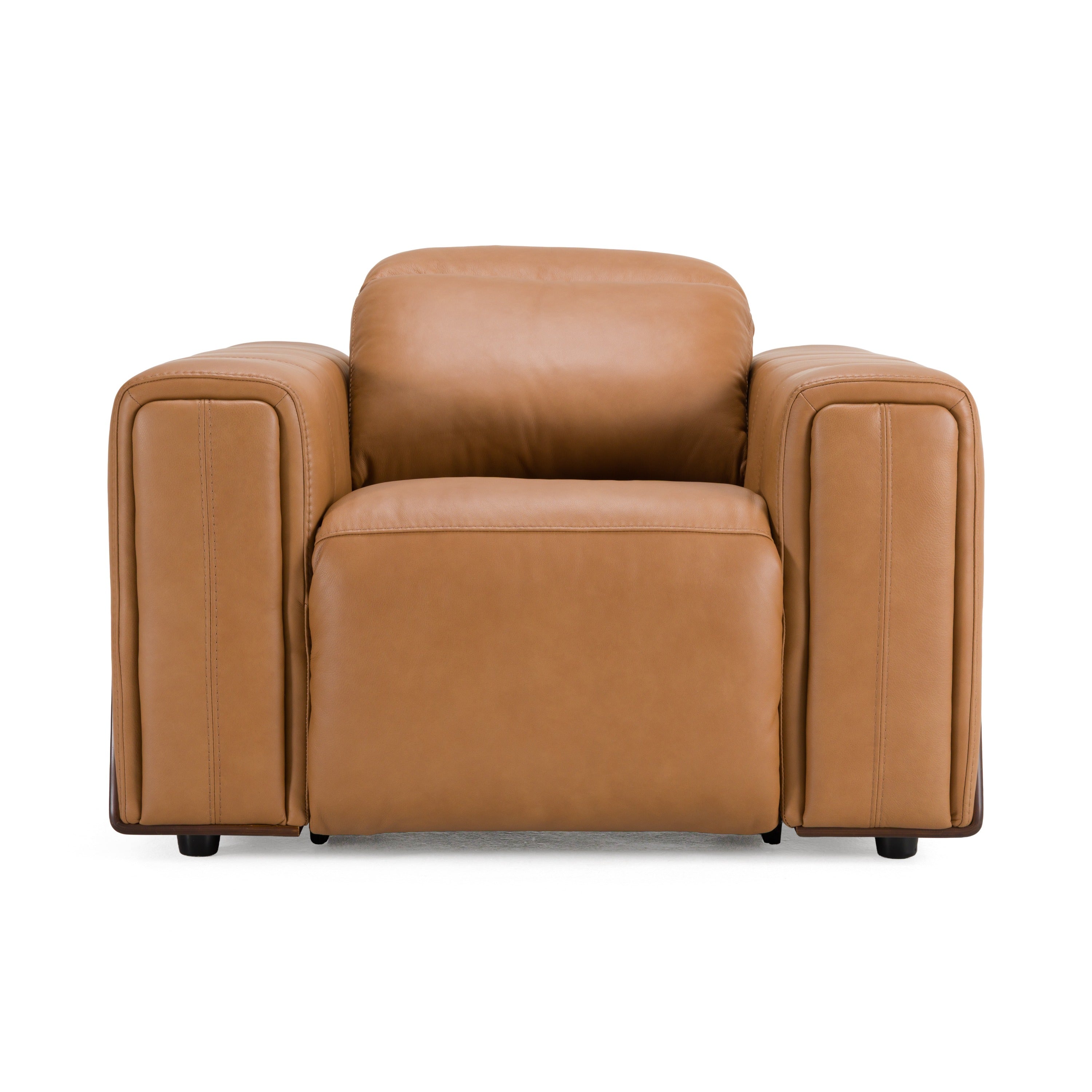 Divani Casa Sandstone Modern Brown Leather Electric Recliner Chair Model VGKV-KM.6120-CHR-BRN
