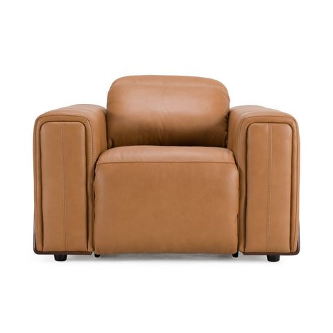 Divani Casa Sandstone Modern Brown Leather Electric Recliner Chair Model VGKV-KM.6120-CHR-BRN