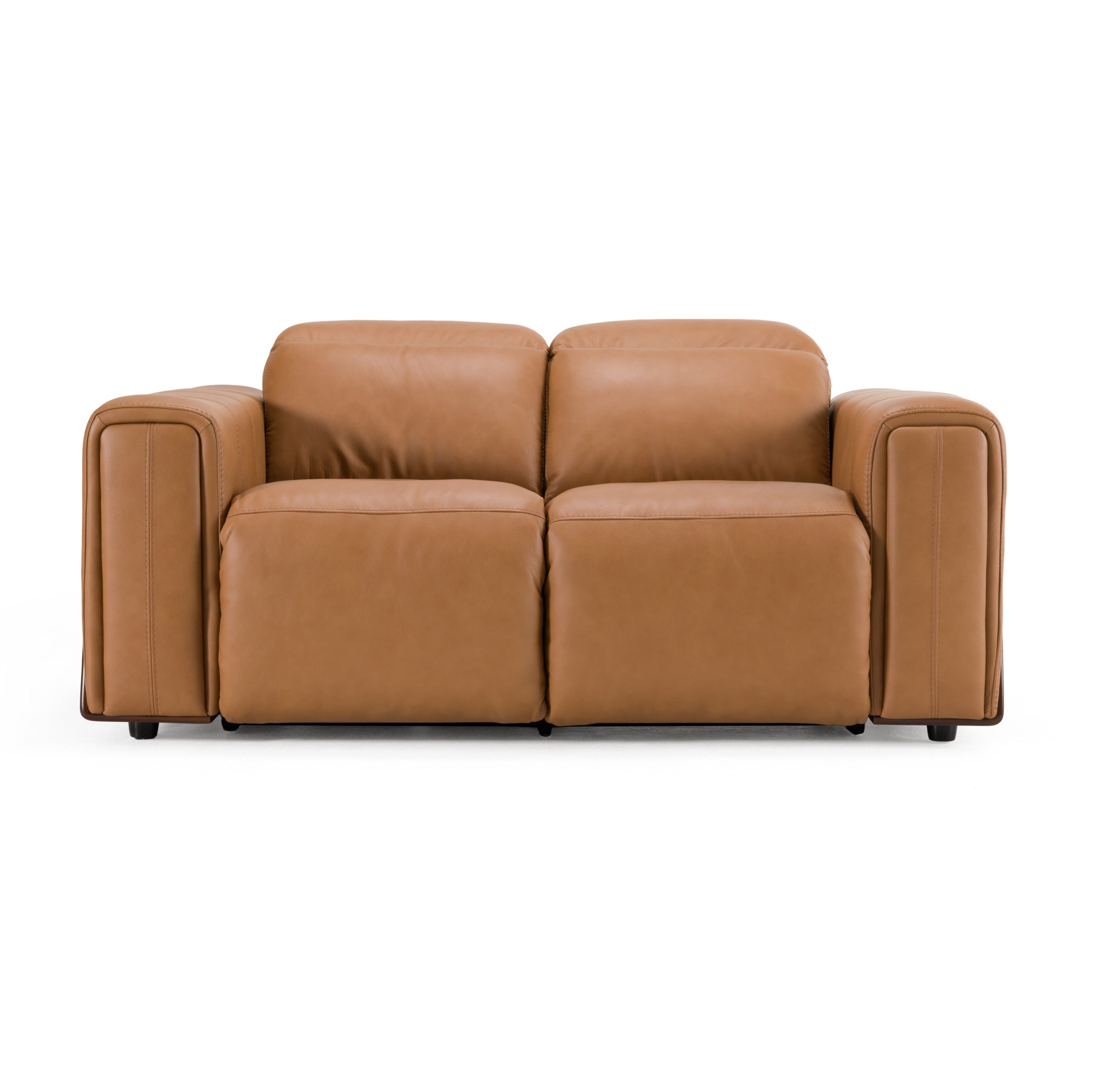 Divani Casa Sandstone Modern Brown Leather Loveseat With 2 Electric Recliners Model VGKV-KM.6120-LOVE-BRN