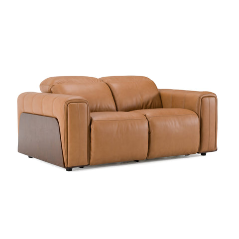 Divani Casa Sandstone Modern Brown Leather Loveseat With 2 Electric Recliners Model VGKV-KM.6120-LOVE-BRN