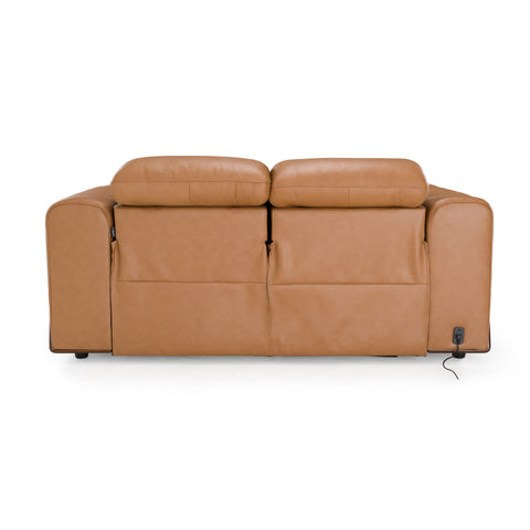 Divani Casa Sandstone Modern Brown Leather Loveseat With 2 Electric Recliners Model VGKV-KM.6120-LOVE-BRN