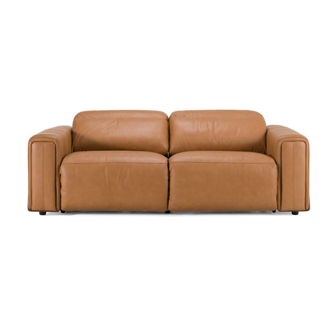 Divani Casa Sandstone Modern Brown Leather Sofa With 2 Electric Recliners Model VGKV-KM.6120-SOFA-BRN