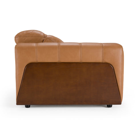 Divani Casa Sandstone Modern Brown Leather Sofa With 2 Electric Recliners Model VGKV-KM.6120-SOFA-BRN