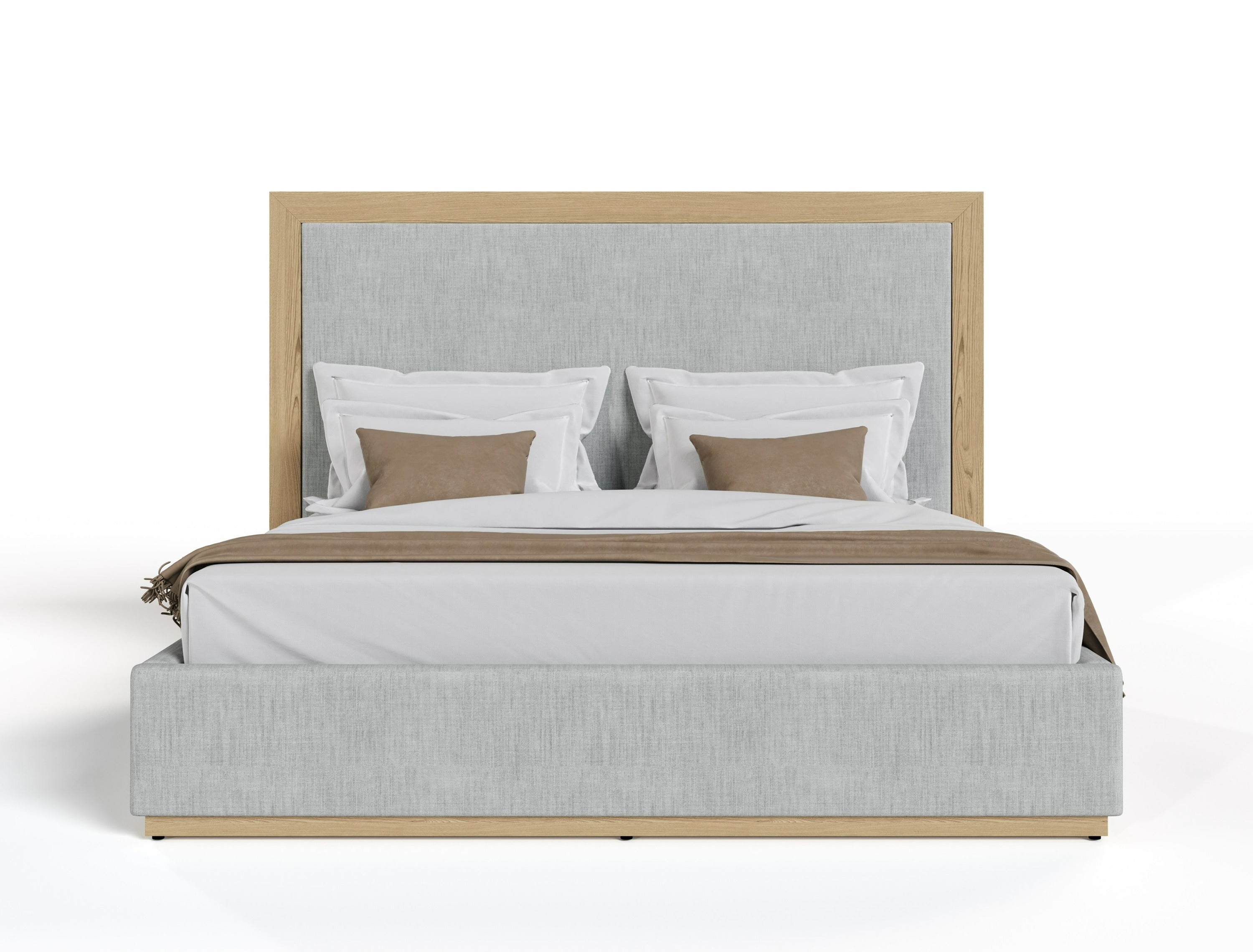 Nova Domus Santa Barbara Modern Grey Fabric & Natural Bed Model VGMABR-152-BED