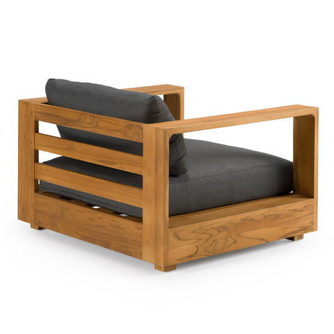 Renava Santorini Outdoor Grey Olefin Fabric & Natural Teak Sofa Set Model VGEF-CROVIE-SET