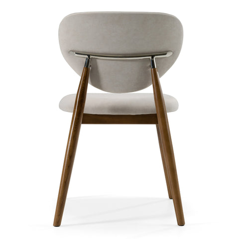 Modrest Savannah Mid Century Modern Grey Fabric & Walnut Dining Chair Model VGDW-DC1009-BGE