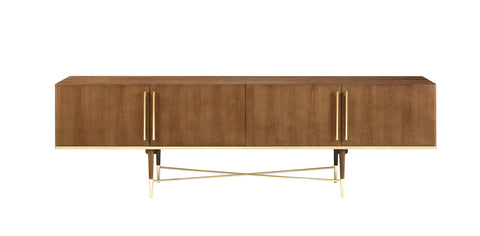 Modrest Bernard Mid Century Modern Walnut & Gold Buffet Model VGCSSB-17118