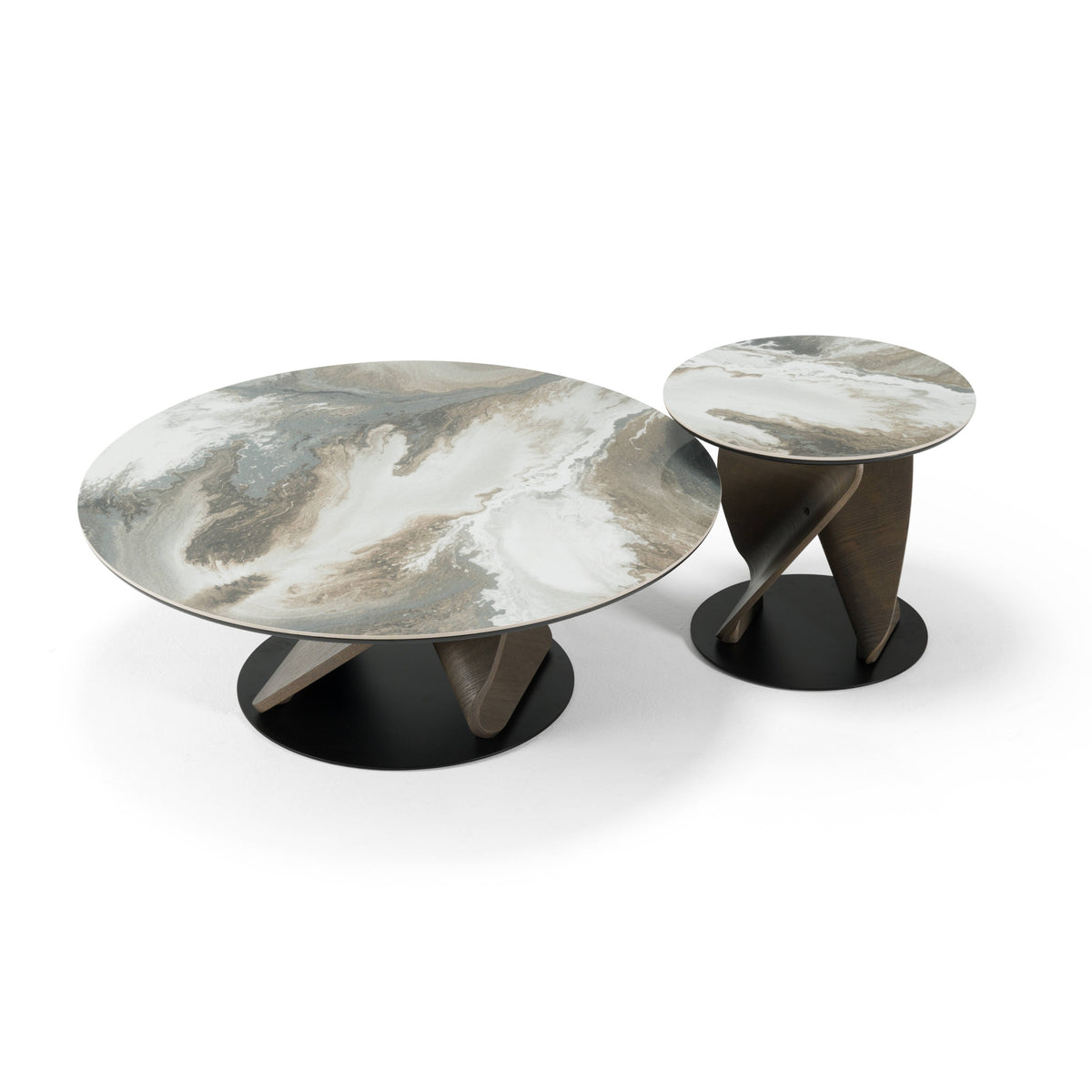 Modrest Schiff Modern Marbled Ceramic Coffee Table Set Model VGCS-EMA2-007-008