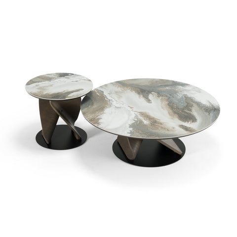 Modrest Schiff Modern Marbled Ceramic Coffee Table Set Model VGCS-EMA2-007-008