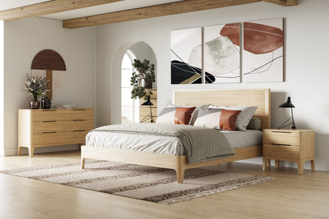 Modrest Seattle Modern Natural Oak Bed Model VGWD-SEA-QBKB-BED
