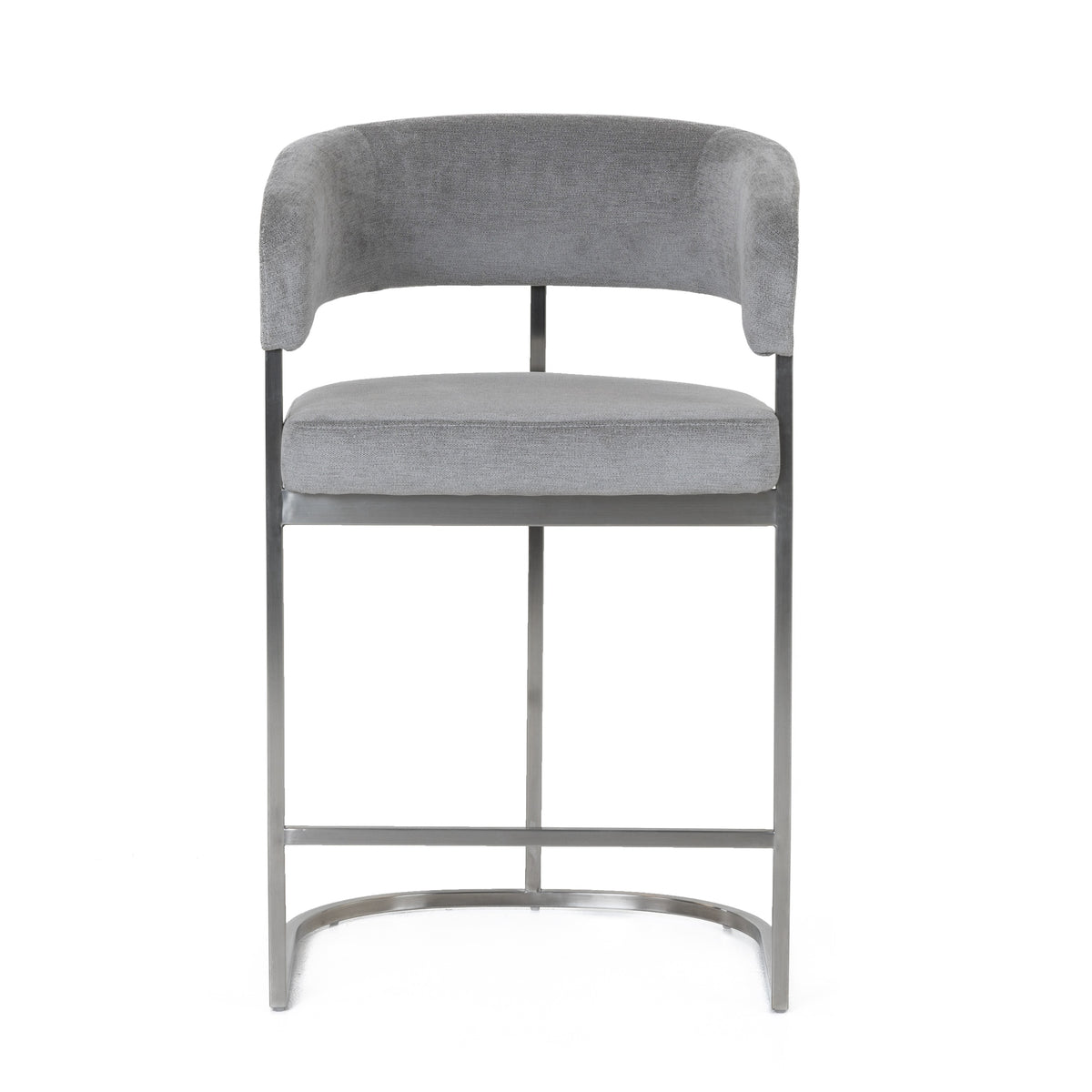 Modrest Sebastian Modern Grey Fabric & Stainless Steel Counter Chair Model VGGA-6251CH-C-GRY