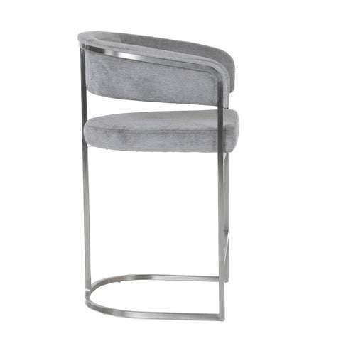Modrest Sebastian Modern Grey Fabric & Stainless Steel Counter Chair Model VGGA-6251CH-C-GRY