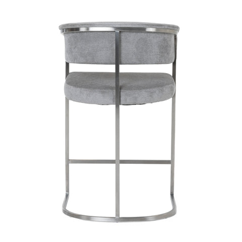 Modrest Sebastian Modern Grey Fabric & Stainless Steel Counter Chair Model VGGA-6251CH-C-GRY