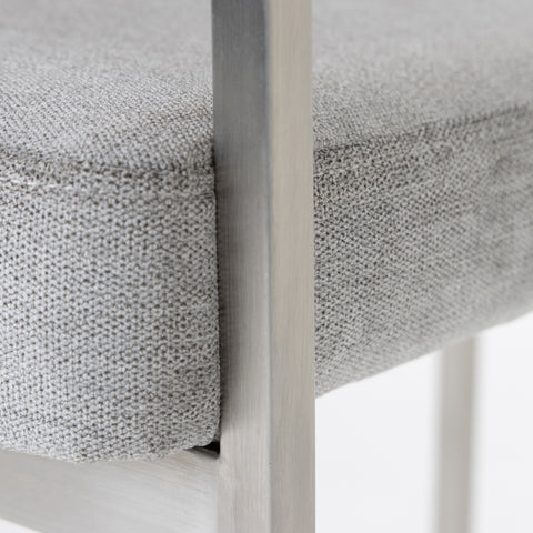 Modrest Sebastian Modern Grey Fabric & Stainless Steel Counter Chair Model VGGA-6251CH-C-GRY