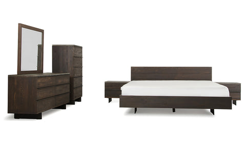 Queen Modrest Selma Modern Dark Aged Oak & Concrete Bedroom Set Model VGEDSELMA-SET-Q