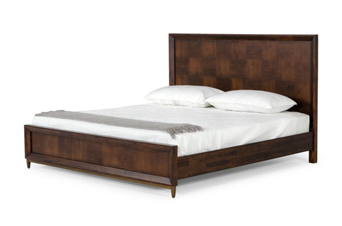Modrest Shane - Eastern King Modern Acacia & Brass Bed