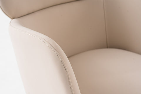 Modrest Shannon Modern Beige Vegan Leather & Rosegold Dining Chair Model VGVC-B022A-BGE