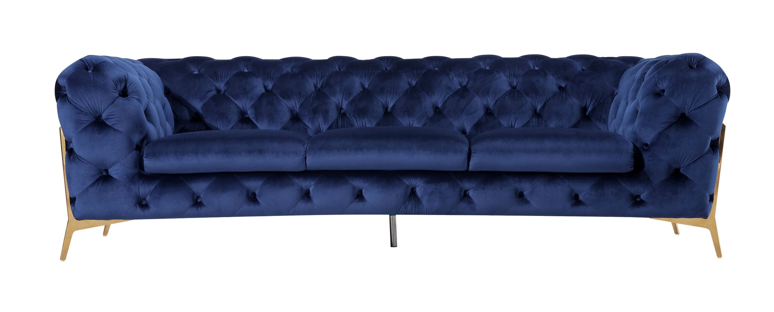 Divani Casa Sheila Transitional Dark Blue Fabric Sofa Model VGCA1346-BLUE-S