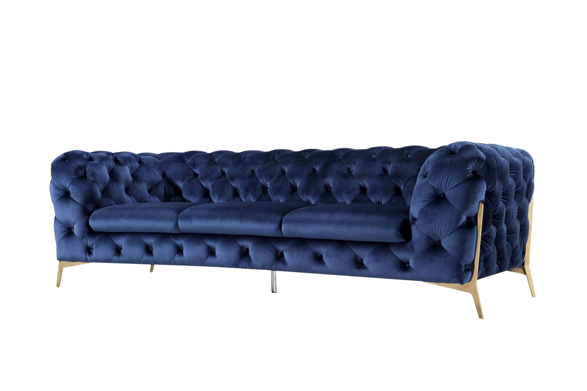 Divani Casa Sheila Transitional Dark Blue Fabric Sofa Model VGCA1346-BLUE-S