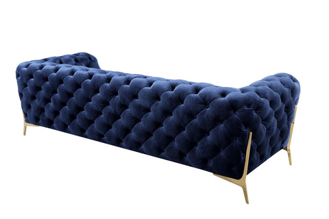 Divani Casa Sheila Transitional Dark Blue Fabric Sofa Model VGCA1346-BLUE-S