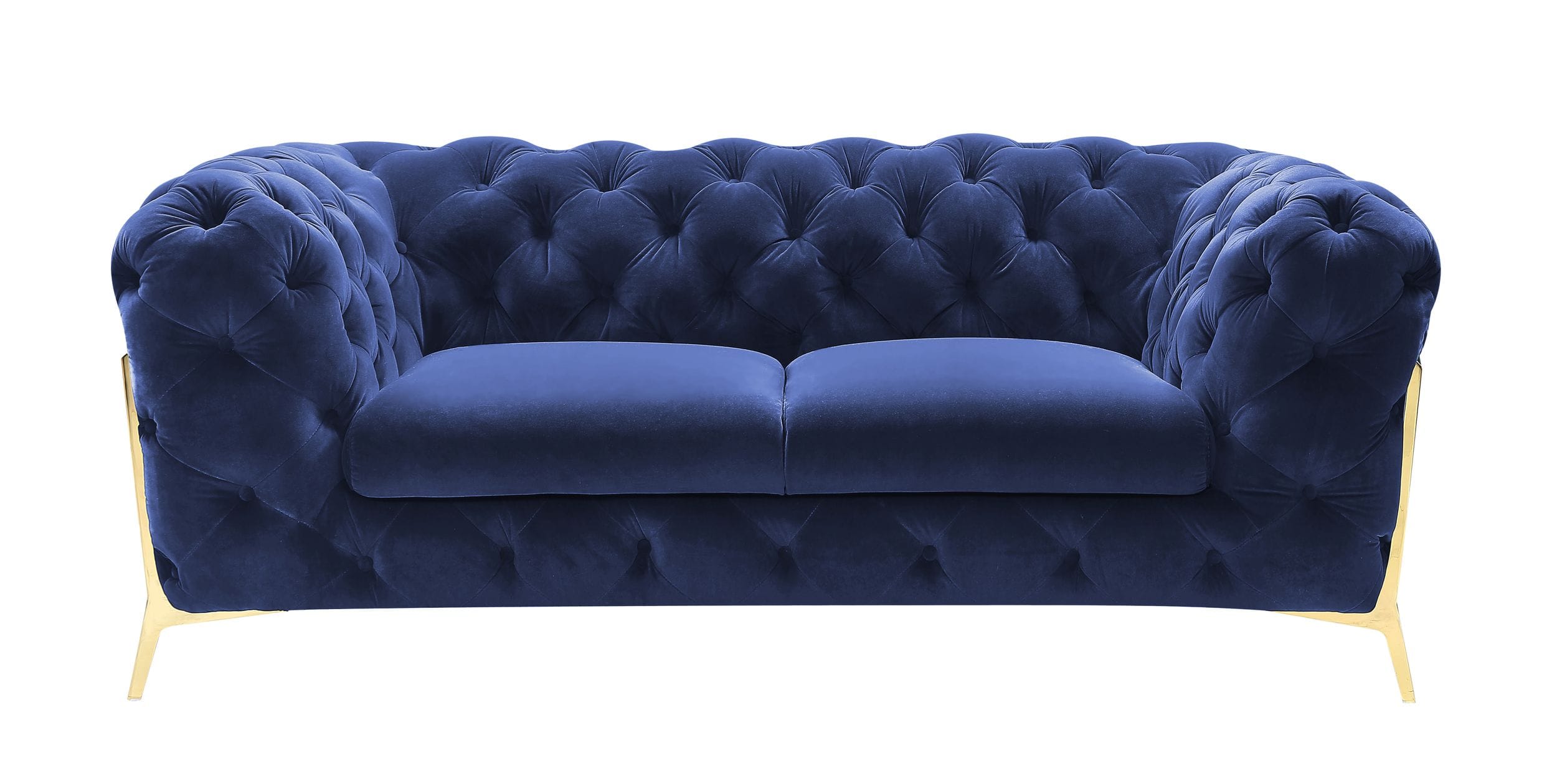 Divani Casa Sheila Transitional Dark Blue Fabric Loveseat Model VGCA1346-BLUE-L