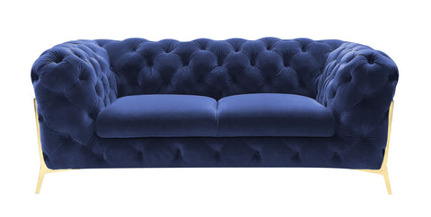 Divani Casa Sheila Transitional Dark Blue Fabric Loveseat Model VGCA1346-BLUE-L