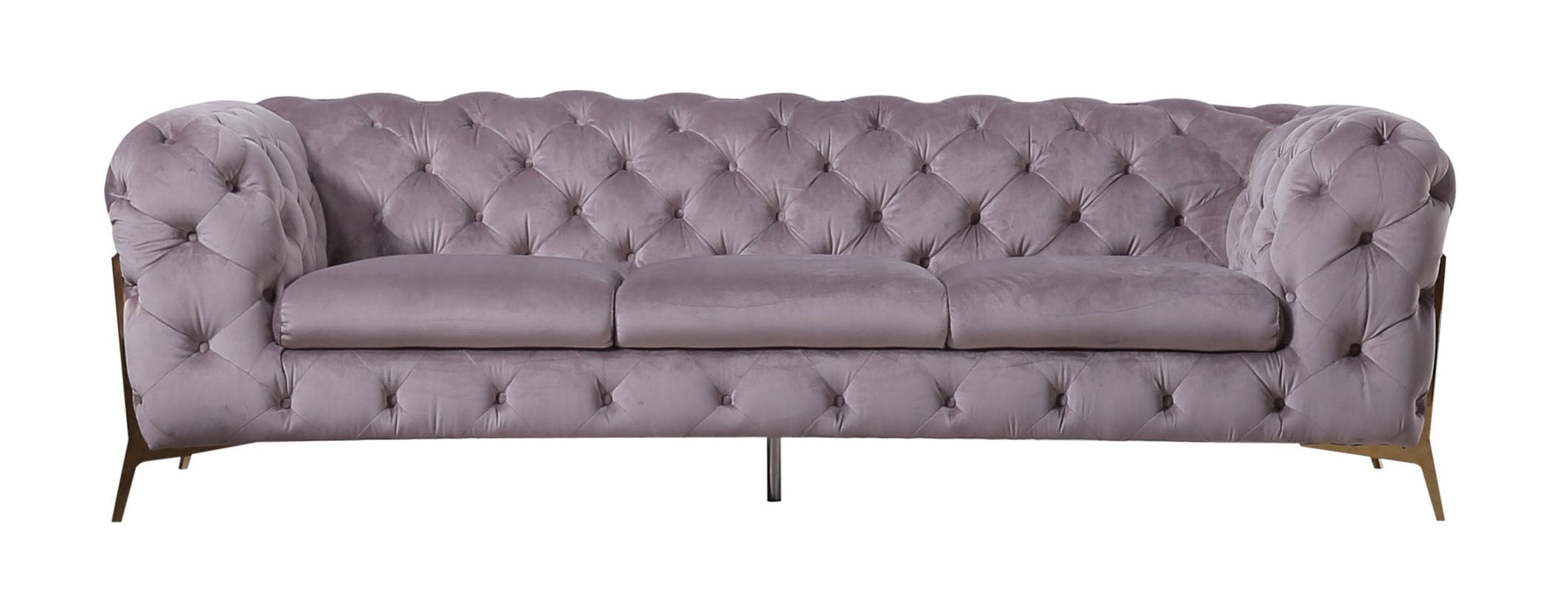 Divani Casa Sheila Transitional Silver Fabric Sofa Model VGCA1346-SIL-S