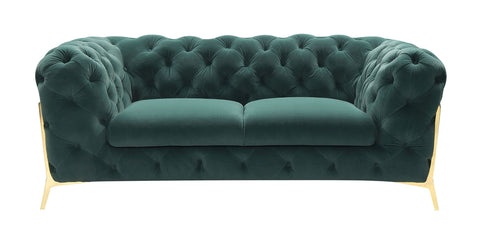 Divani Casa Sheila Transitional Emerald Green Fabric Loveseat Model VGCA1346-EM-GRN-L
