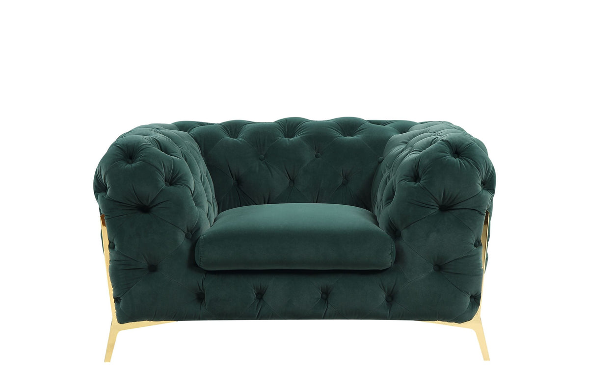Divani Casa Sheila Transitional Emerald Green Fabric Chair Model VGCA1346-EM-GRN-CH