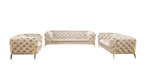 Divani Casa Sheila Transitional Light Beige Fabric Sofa Set Model VGCA1346-OBEI-SET