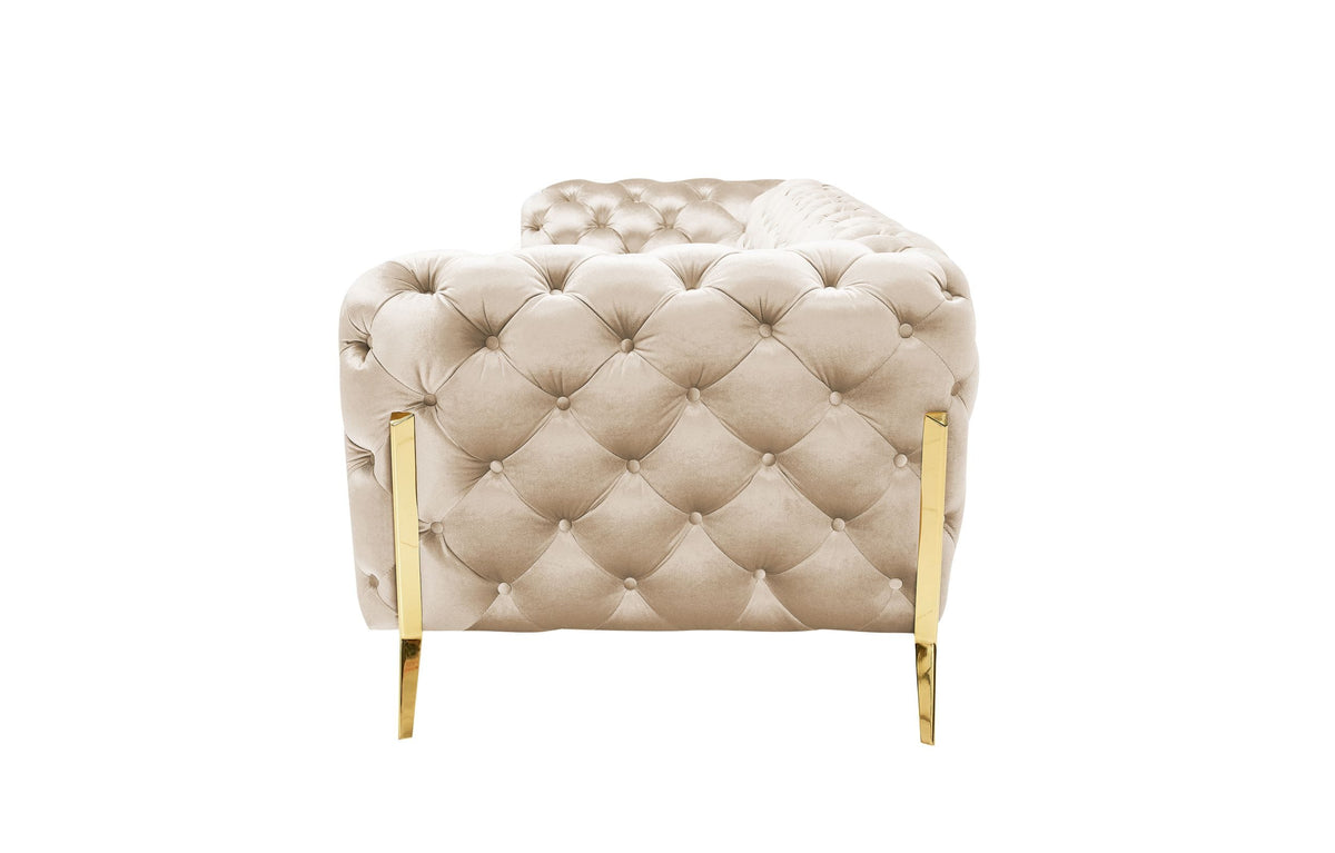 Divani Casa Sheila Transitional Light Beige Fabric Loveseat Model VGCA1346-OBEI-L