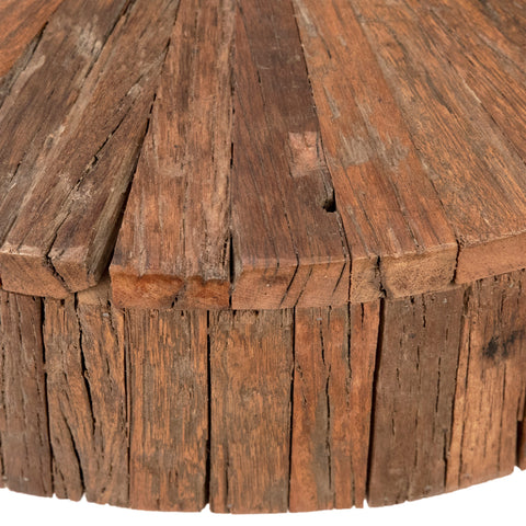 Guidan Antique Brown Sealed Finish and Gunmetal Legs Side Table
