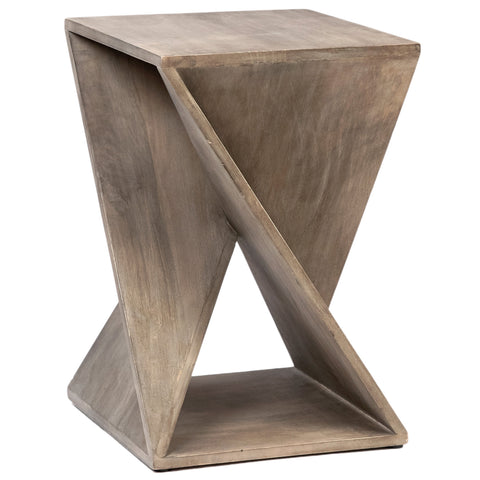 Manah Grey Wash Finish Side Table
