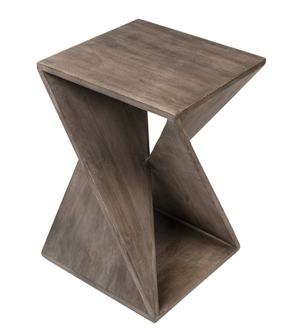 Manah Grey Wash Finish Side Table
